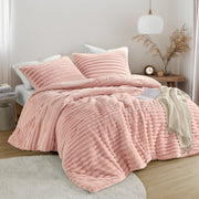 Regency Heights Fluffy Ribbed Plush Comforter Set, Blue Ombre, Full/Queen, 3-Piece