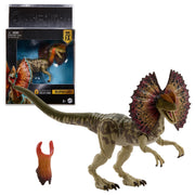 Mattel Jurassic World Hammond Collection Dilophosaurus Action Figure with Articulated Joints and Two Swappable Heads, Deluxe Design, JKM93