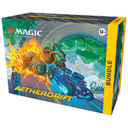 Wizards of the Coast Magic The Gathering Aetherdrift Bundle, 9 Play Boosters, Exclusive Alternate-Art Foil Promo Card, 40 Land Cards, Spindown Life Counter, Card Storage Box, D41340000