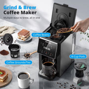 AIRMSEN 3 in 1 Single Serve Coffee Maker with Grinder - BPA-Free