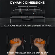 Mikolo AD01 Adjustable Dumbbells Set of 2, 6-in-1 Weight Range 5 to 26.5 lb, Anti-Slip Textured Handle