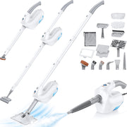 VicTsing 10-in-1 Detachable Handheld Steamer and Floor Steam Mop, 350ml Tank, 10s Fast Heat-Up, 2 Steam Levels, White, GEHM942AWUS