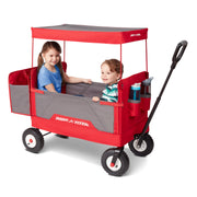 Radio Flyer 3927 3-in-1 All-Terrain Folding Wagon with Canopy, Red