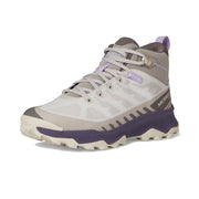 Merrell Speed Eco Mid Waterproof Hiking Boots for Women, Dove, Size 6, Eco-Friendly Materials, Cushioned EVA Footbeds, Durable Rubber Outsoles, J037864