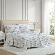 Lenox 990437144 6-Piece 100% Cotton Flannel Sheet Set, King, Cottage Neutral