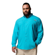Columbia Men's PFG Tamiami II Long Sleeve Button-Down Shirt, UPF 40 Sun Protection, Ocean Teal, X-Large Tall, 1286064