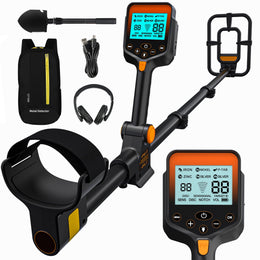Aneken Professional Metal Detector, Waterproof 10-Inch Coil, Foldable Adjustable Length, Rechargeable 2000mAh Battery, Backlit LCD Display, Includes Carry Bag Shovel Headphones, GT1000