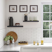 Ballucci Floating Shelf Set of 2, 24 in Long, 6 in Deep, White Engineered Wood with Invisible Metal Brackets, HAFS02W-2