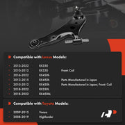 A-Premium Front Left Lower Control Arm with Ball Joint and Bushing for Lexus RX350 RX350L RX450h RX450hL, Toyota Highlander, Venza APCA5866