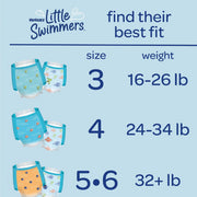 Huggies Little Swimmers Swim Diapers, Size 4 Medium, 24-34 lbs, 13 Count, Disney Pixar Finding Nemo Designs