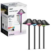 Feit Electric Smart RGBW Tunable White Path Lights, Color Changing, Music Sync, Remote and App Control, 4-Pack