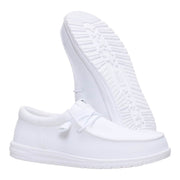 Heydude Wally Funk Mono Men's Casual Shoes, White, Slip-On Loafers with Elastic Laces and Removable Foam Insoles, Size 12M, 40011-100