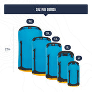 Sea To Summit Evac Lightweight Compression Dry Bag, 20 Liter, High Rise Gray, Waterproof with Air-Permeable Base, Hypalon Roll-Top Closure, Oval Base A4229-11