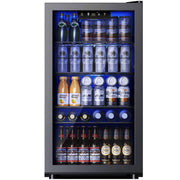 Simzlife BR-110H Beverage Refrigerator Cooler 126 Can Capacity Glass Door 18.9 in W 31.5 in H
