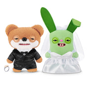 ZURU Fuggler Wedding Fuggs 9 Inch Plush 2-Pack, Bride and Groom Stuffed Toys with Human-Like Teeth and Ring, Collectible Soft Plush 15757