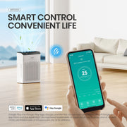 Morento MR5866 Smart Air Purifier, Dual Air Intake, Double-Sided HEPA Filter, Wi-Fi Enabled, Alexa Compatible, 1290 Sq Ft Coverage, White, MR5866