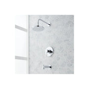 Signature Hardware Lexia Pressure Balanced Tub and Shower Faucet Set with Rainfall Shower Head, Polished Nickel, 483901