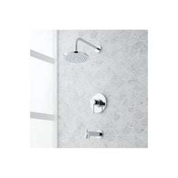 Signature Hardware Lexia Pressure Balanced Tub and Shower Faucet Set with Rainfall Shower Head, Polished Nickel, 483901