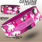RadUltimate weight Lifting Belt for Powerlifting and Deadlifts - Adjustable Lever Buckle Weightlifting Belt (Pink Camouflage, L)