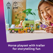 LEGO Friends Horse & Baby Foal Trailer Toy Building Set, 279 Pieces, Includes Autumn & Matilde Minidolls, Animal Figures & Accessories, Ages 7+, 42695