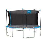 Bounce Pro TR-0182BSK-168 14ft Trampoline And Enclosure With Basketball Hoop, Blue