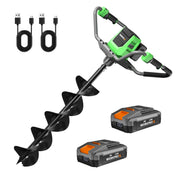 WORKPROX 40V Electric Cordless Earth Auger, 8 in Post Hole Digger with Brushless Motor, Dual-Speed and Reverse Function, Dual 4Ah Batteries, Black WX122087AE