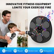Hlthair Music Boxing Machine for Kids, Boxing Equipment with Gloves, Black