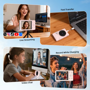 Ourlife 5K Digital Camera for Vlogging, 72MP Sensor, Autofocus, 16X Digital Zoom, Built-In Flash, Pink, 64GB Card, 2 Batteries