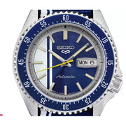 Seiko SRPK69 5 Sports 42.5 mm Blue Dial Men's Watch, White, Blue