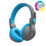 JLab JBuddies Studio 2 Wireless Kids Headphones, Volume Safe, Share Mode, Foldable, Adjustable, Grey Blue