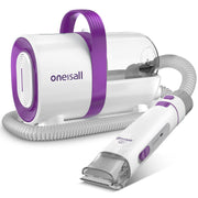 Oneisall LM3 Dog Grooming Vacuum Kit, 8-in-1 with 11000Pa Suction, Ultra Quiet, Cordless Clipper, Nail Grinder, Purple