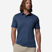 Columbia Parsons Point Printed Short-Sleeve Men's Polo Shirt, Navy Wisterian Blue
