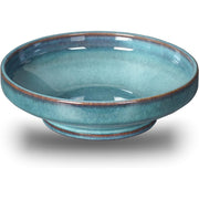 Unbranded Ceramic Fruit Bowl, Blue Pedestal Design, Large 10.2 Inch Serving Bowl