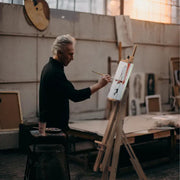 G TALECO GEAR H-Frame Easel, Adjustable Dual Canvas Setup, Beechwood, Foldable with Lockable Wheels, Supports Canvases up to 77 in, Reddish Brown or Natural