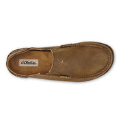 OluKai Moloa Men's Slip-On Shoes, Premium Full-Grain Leather, Fold-Down Heel, Ray/Toffee, Size 11.5, Medium Width, 10128-2733