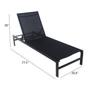 Mainstays Dashwood Outdoor Chaise Lounger Set of 2, Black Steel Frame, Breathable Sling Fabric