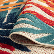 Tayse Oasis Indoor Outdoor Area Rug, Multi-Color Tropical Floral Design, Polypropylene, 5 ft 3 in x 7 ft 3 in, OAS1001 5x7