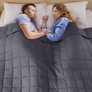 Teler Weighted Blanket for Adult, 20 lb, 60 x 80 in Queen Size, Grey, Cooling Breathable Microfiber, Even Weight Distribution, ZLT-ZJ-D