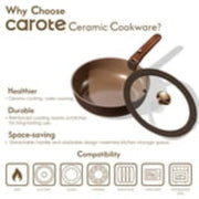 CAROTE 36-Piece Ceramic Cookware Set ,Detachable Nonstick Pots and Pans Setwith Lids - Nonstick Cookware