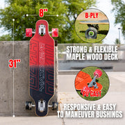 Madd Gear 426-620 Longboard Drop-Through Cruiser Complete Skateboard - 31