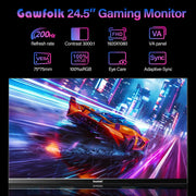 Gawfolk GF240A 24.5 Inch Gaming Monitor 200hz/165hz FHD(1080P) - Black