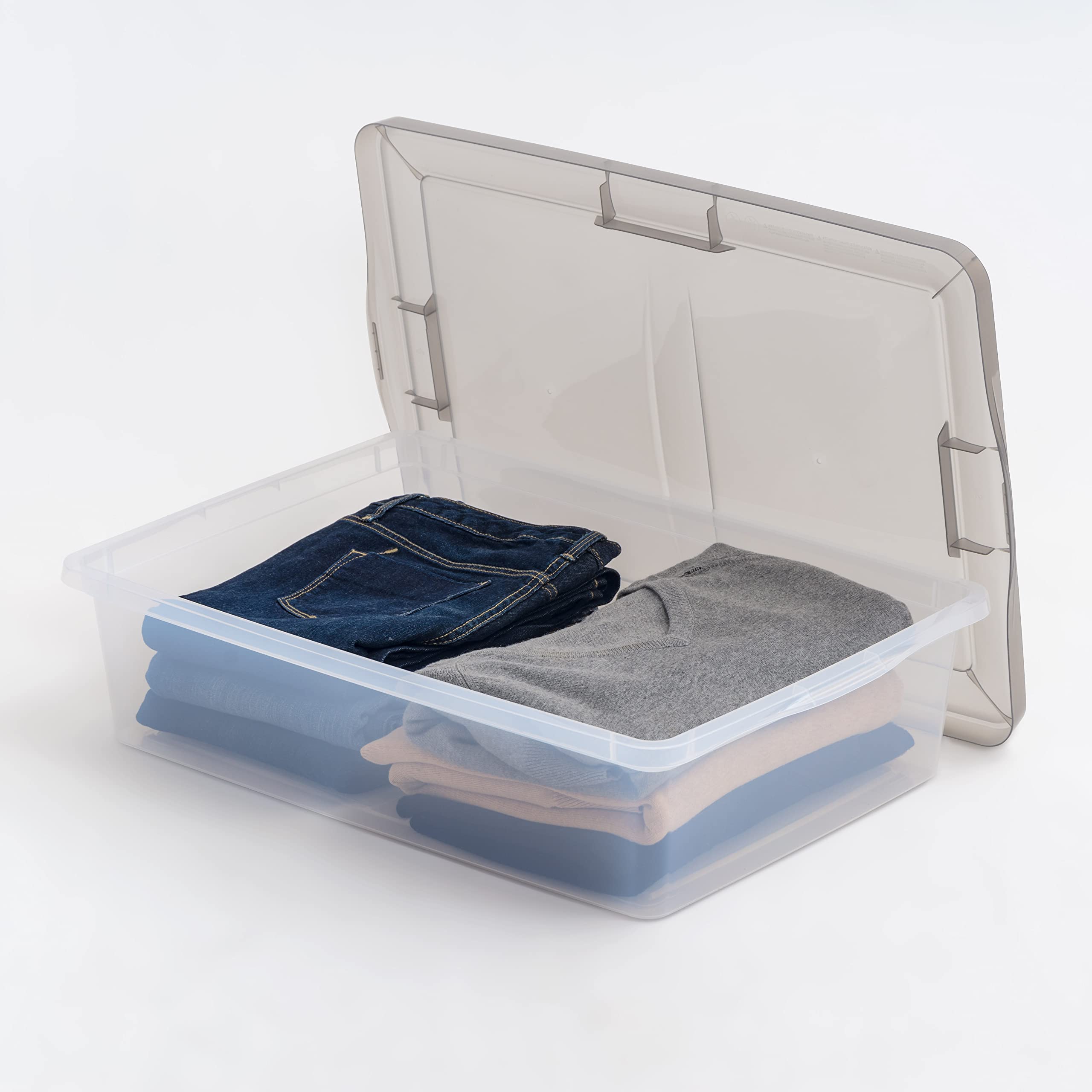 IRIS USA Underbed Plastic Storage Bins with Snap-Tight Lids 28 Quart S ...