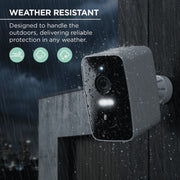 Merkury Smart 1080p HD Battery Security Camera with Spare Battery, Wireless, Indoor and Outdoor, White, MI-CW136-199W