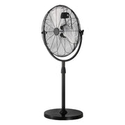 KFFKFF 18-Inch Industrial Pedestal Fan, Adjustable Height, 3-Speed Settings, 4200 CFM Airflow, Oscillating Floor Fan, Black, BT-HIF18A