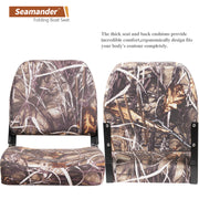 Seamander Marine Grade Camo Fishing Boat Seat, Low Back, Heavy-Duty Vinyl, Aluminum Frame, 2 Pack BS101CA(A)-2