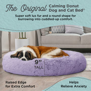 Best Friends by Sheri 70604 Original Calming Donut Dog and Cat Bed, Shag Faux Fur, Lavender, XL (45in x 45in)
