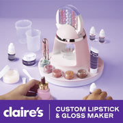 Claire's Custom Lipstick & Gloss Maker DIY Makeup Kit, 97-Piece Set, Heat-Reactive Color Wax Beads, Cosmetic Tools, for Teens and Girls