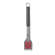 OXO Softworks Coiled Grill Brush with Replaceable Head, Bristle-Free Stainless Steel and Silicone, Red, 20-Inch Handle, 21219300