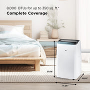 TCL 8,000 BTU Smart Portable Air Conditioner with Fan and Dehumidifier, White, 350 Sq. Ft., Model W8P95-5