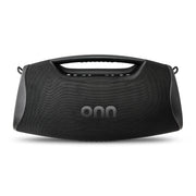 onn Portable Boombox with Bluetooth and 6 LED Lighting Modes, Black